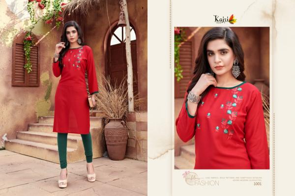 Kajri Florence 2 Heavy Work Rayon Designer Kurtis Collection